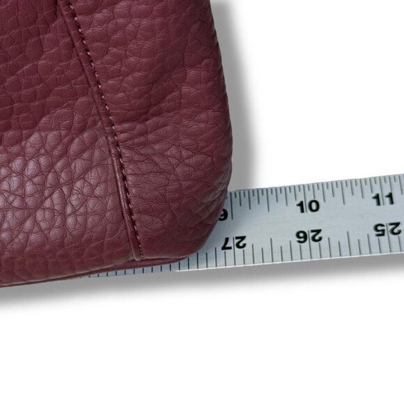 Giani Bernini Pebble Crossbody Bag Wine Tripple Zip Multi Pocket Adjustable Purs - Picture 10 of 14